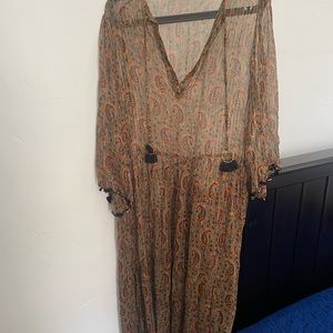 Charlie Joe Caftan Size S. Gorgeous gold detailing and tassles.